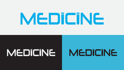 Medicine Wordmark Logo Modern Typography Design with Capsule Letter Concept for Healthcare Pharmaceutical and Biotech Branding