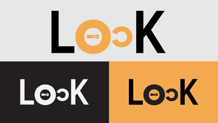 Vision Look Logo Keyhole Typography Design Concept for Security Surveillance and Tech Branding