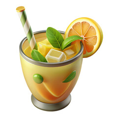 cocktail with lemon and mint