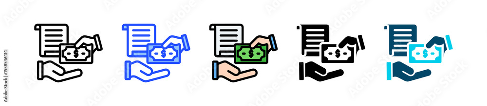 Poster payment icon collection with multiple styles