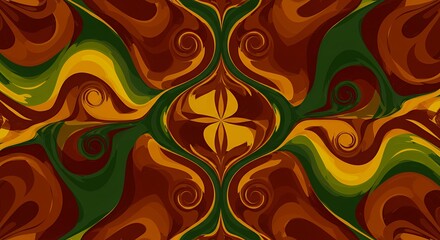 Abstract Organic Swirl Pattern Earth Tones