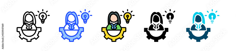 Poster hr manager icon collection with multiple styles