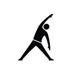 Standing Side Stretch Pose Silhouette Vector