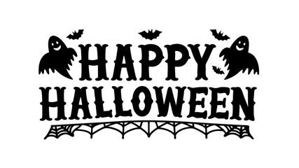 Happy Halloween vector lettering. Handwritten text design. Vector on white background