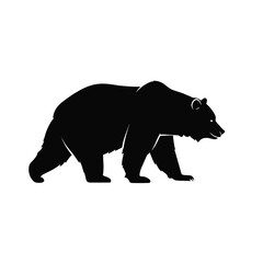 Walking Bear Silhouette Vector – Wildlife Illustration, Forest Animal, Nature Clipart