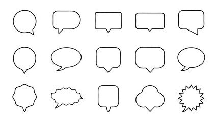 Set of Hand Drawn Speech Bubbles on tranparent background