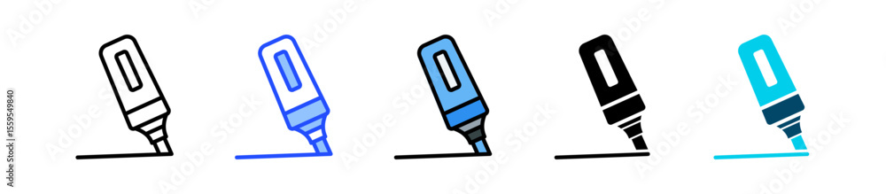 Poster highlighter icon collection with multiple styles