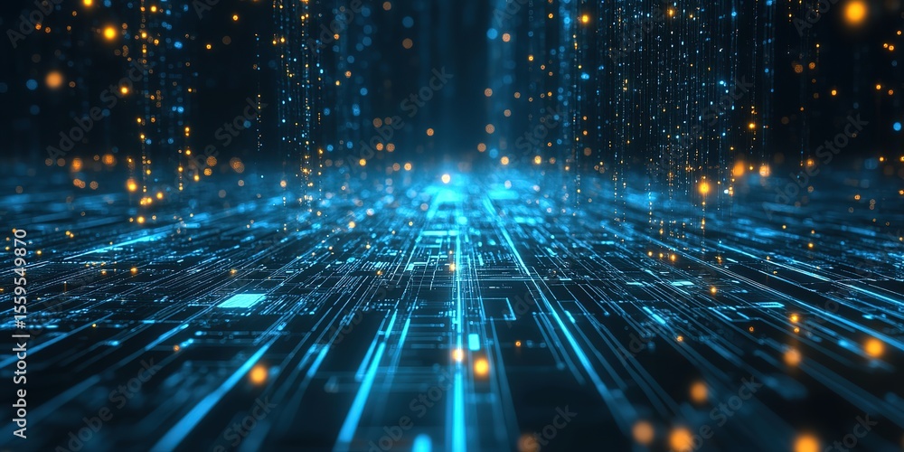 Poster elegant digital technological background for tech processes, neural networks, artificial intelligenc