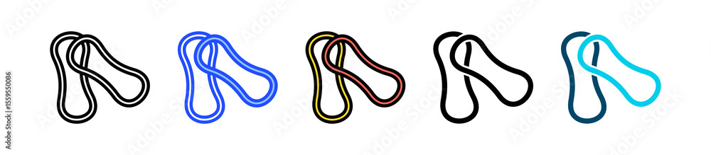 Poster rubber bands icon collection with multiple styles