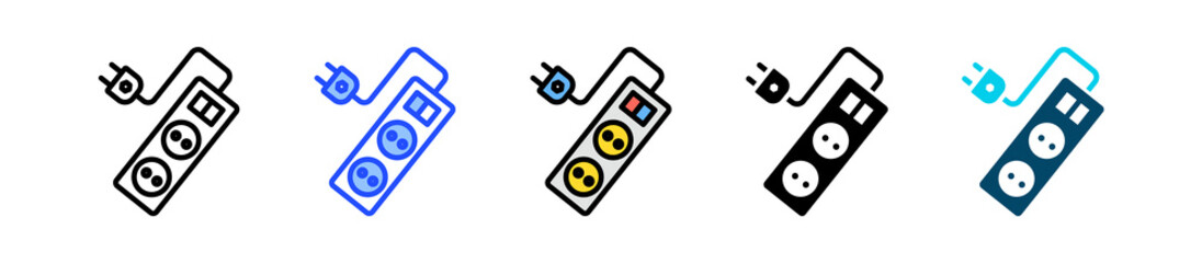 Power Strip Icon Collection With Multiple Styles