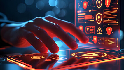 Close-up of a computer circuit board with a touchscreen Machine