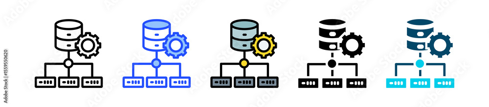 Aufkleber data set icon collection with multiple styles