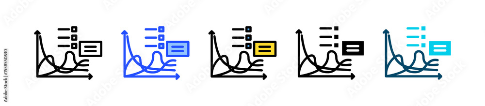 Poster chi square test icon collection with multiple styles