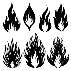 Naklejka premium set of fire flames