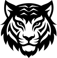 Obraz premium Wild tiger face flat design vector 