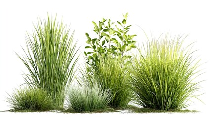 green grass isolated on white background