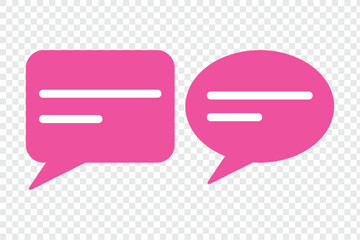 Comment icons. Online communication, Conversation, chatting icons isolated on transparent background.