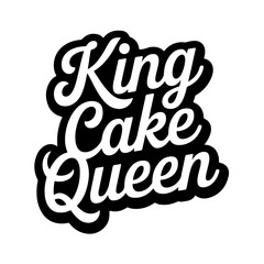 King Cake Queen. Vector Design Isolated on White Background