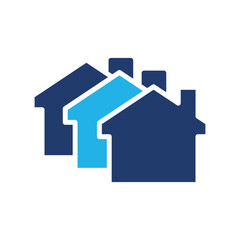 home town, vilage, estate colored icon symbol vector design good for web or mobile app