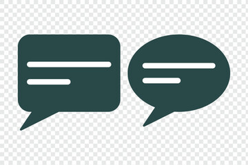 Comment icons. Online communication, Conversation, chatting icons isolated on transparent background.