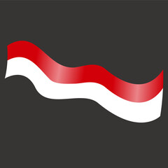 Naklejka premium Indonesian Waving Flag. Indonesian Independence Day