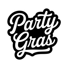 Party Gras. Vector Design Isolated on White Background
