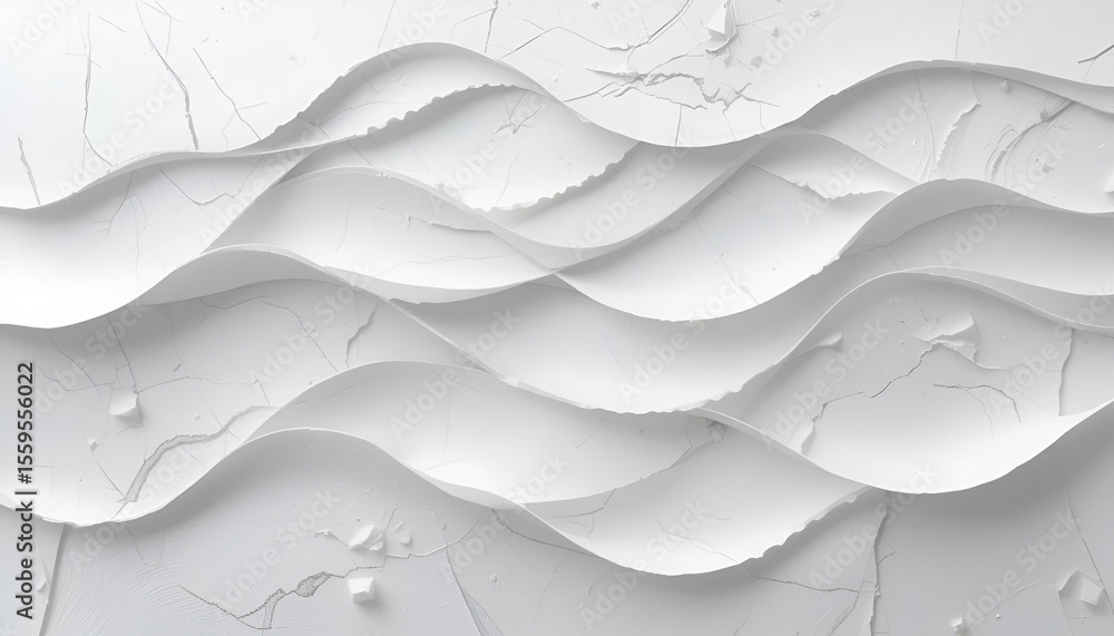 Poster serene white waves evoke a sense of purity and calm, perfect for backgrounds or representing abstrac
