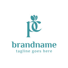 Letters PC Beauty Lowercase Logo, symbolizing sophistication, style, and timeless beauty