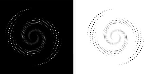Modern abstract background. Halftone dots in circle shape. Spiral logo, icon or design element.vector eps10