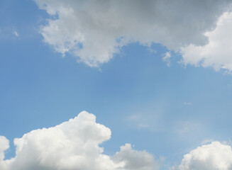 Cumulus cloud on beautiful blue sky in day light , Fluffy clouds formations at tropical zone
