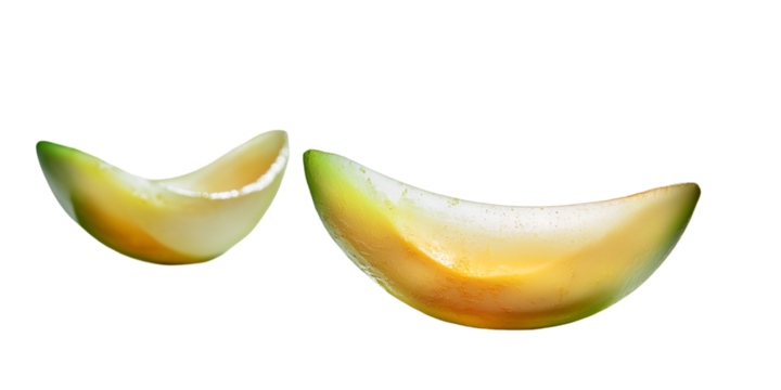 Avocado Half with Soft Gradient Light Effect on Transparent Background