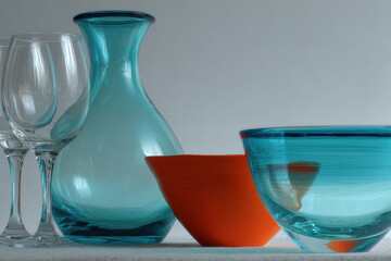 studio shot of various objects arranged to highlight contrasting colors