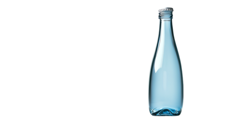 Blank Soda Bottle with Soft Blue to Silver Gradient on Transparent Background
