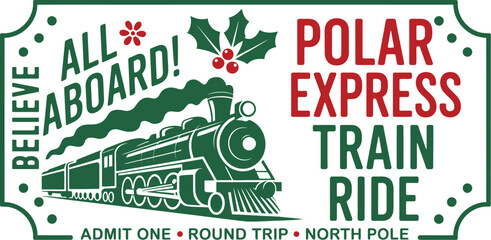 Polar Express Ticket svg, Polar Express png, Christmas sign svg, All Abroad Train Ride svg