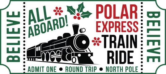 Polar Express Ticket svg, Polar Express png, Christmas sign svg, All Abroad Train Ride svg