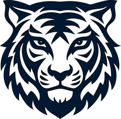 Obraz premium Minimalist tiger head icon in flat vector style