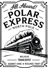 Polar Express Ticket svg, Polar Express png, Christmas sign svg, All Abroad Train Ride svg