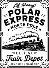 Polar Express Ticket svg, Polar Express png, Christmas sign svg, All Abroad Train Ride svg