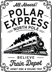 Polar Express Ticket svg, Polar Express png, Christmas sign svg, All Abroad Train Ride svg