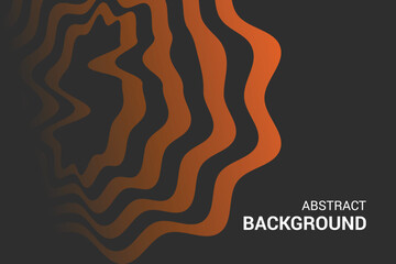 Dark Abstract Background with Orange Wavy Lines