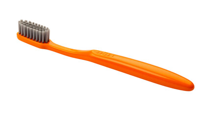 Orange Toothbrush with clipping path on White Background.