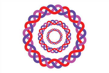 Colorful Rings. Circular Pattern in Red, Pink and Purple Colors. vector design
