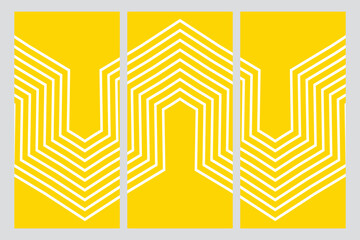Unique polygon line background in white with yellow background. background design