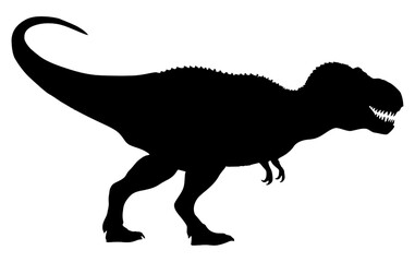 Vector Silhouette Of T Rex Dinosaur.