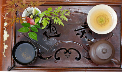 Chinese traditional tea drinking scene