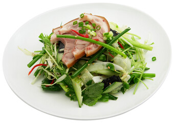 Collagen Salad with Salt Dressing and Fresh Vegetables