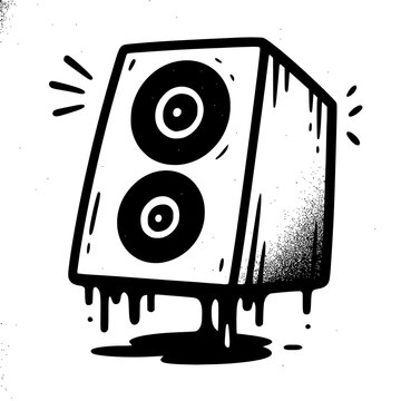 Graffiti Cool grunge speaker with dripping paint and sound effects