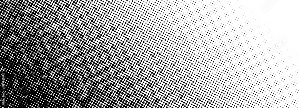 Aufkleber grunge halftone gradient texture. black pixelated corner backdrop. weathered grit noise background. 