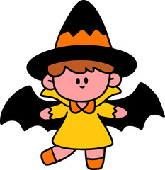 Cartoon, element, ghost in a cloak, autumn, Halloween, illustration, cute picture, hand-painted