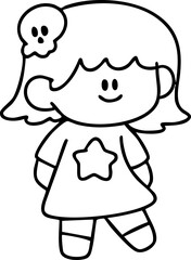 Cartoon, element, ghost in a cloak, autumn, Halloween, illustration, cute picture, hand-painted